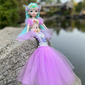 Planet Gates 45cm/17.72inch Mermaid Doll Girl Toy Blue Eyed Children's Princess Doll Wedding Dress Doll,Christmas/Halloween/Thanksgiving Gift