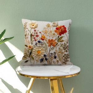 Planet Gates 45cm*45cm 1pc, Plant Flower Pattern Polyester Cushion Cover, Pillow Cover, Room Decor, Bedroom Decor, Sofa Decor, Collectible Buildings Accessories (Cushion Is Not Included)