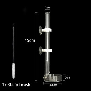 Planet Gates 45cm Acrylic Aquarium Feeder Tube Dish Transparent Fish Tank Shrimp Snail Shrimp Food Feeding Bowl Aquarium Feeding Accessories