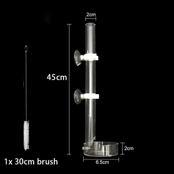 Planet Gates 45cm Acrylic Aquarium Feeder Tube Dish Transparent Fish Tank Shrimp Snail Shrimp Food Feeding Bowl Aquarium Feeding Accessories