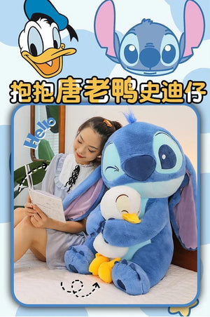 Planet Gates 45CM Disney Plush Doll Stitch Lilo Doll Cute Duck Stitch Plush Stuffed Toy Christmas Children's Birthday Gift Kawaii Decoration