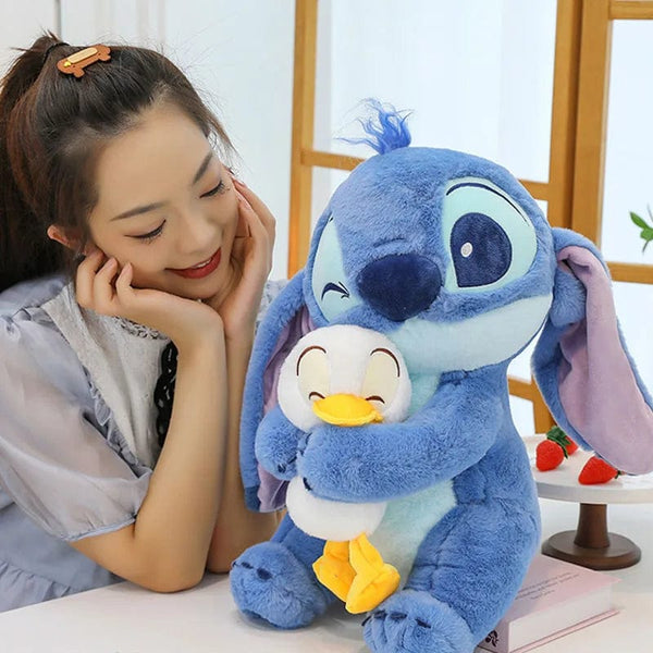 Planet Gates 45CM Disney Plush Doll Stitch Lilo Doll Cute Duck Stitch Plush Stuffed Toy Christmas Children's Birthday Gift Kawaii Decoration