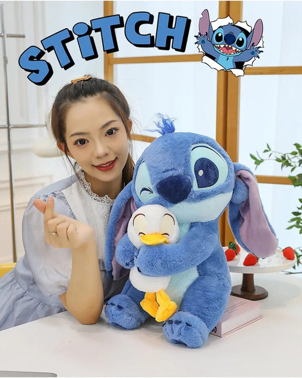 Planet Gates 45CM Disney Plush Doll Stitch Lilo Doll Cute Duck Stitch Plush Stuffed Toy Christmas Children's Birthday Gift Kawaii Decoration