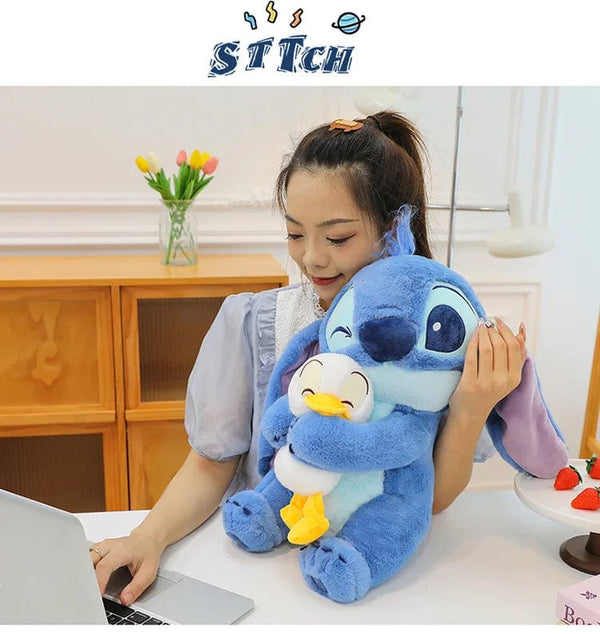 Planet Gates 45CM Disney Plush Doll Stitch Lilo Doll Cute Duck Stitch Plush Stuffed Toy Christmas Children's Birthday Gift Kawaii Decoration