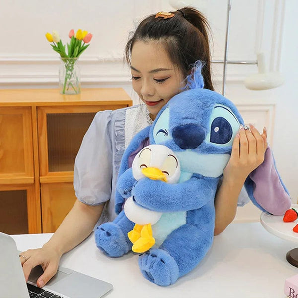 Planet Gates 45CM Disney Plush Doll Stitch Lilo Doll Cute Duck Stitch Plush Stuffed Toy Christmas Children's Birthday Gift Kawaii Decoration