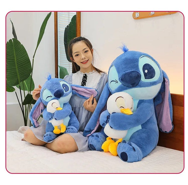 Planet Gates 45CM Disney Plush Doll Stitch Lilo Doll Cute Duck Stitch Plush Stuffed Toy Christmas Children's Birthday Gift Kawaii Decoration