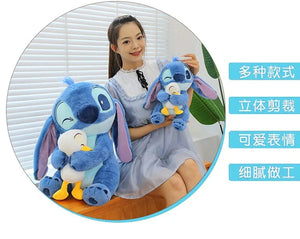 Planet Gates 45CM Disney Plush Doll Stitch Lilo Doll Cute Duck Stitch Plush Stuffed Toy Christmas Children's Birthday Gift Kawaii Decoration