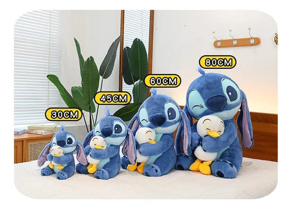 Planet Gates 45CM Disney Plush Doll Stitch Lilo Doll Cute Duck Stitch Plush Stuffed Toy Christmas Children's Birthday Gift Kawaii Decoration