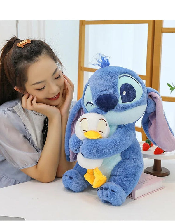 Planet Gates 45CM Disney Plush Doll Stitch Lilo Doll Cute Duck Stitch Plush Stuffed Toy Christmas Children's Birthday Gift Kawaii Decoration