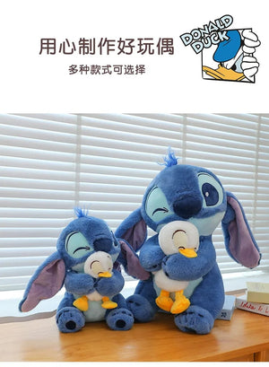 Planet Gates 45CM Disney Plush Doll Stitch Lilo Doll Cute Duck Stitch Plush Stuffed Toy Christmas Children's Birthday Gift Kawaii Decoration