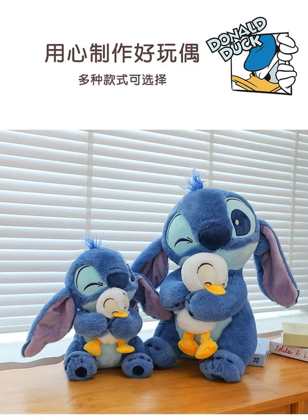 Planet Gates 45CM Disney Plush Doll Stitch Lilo Doll Cute Duck Stitch Plush Stuffed Toy Christmas Children's Birthday Gift Kawaii Decoration