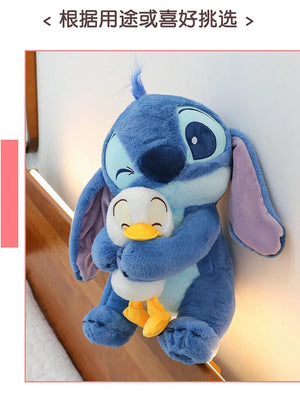 Planet Gates 45CM Disney Plush Doll Stitch Lilo Doll Cute Duck Stitch Plush Stuffed Toy Christmas Children's Birthday Gift Kawaii Decoration