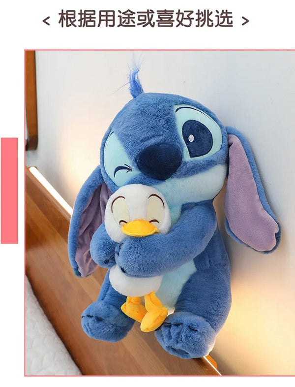 Planet Gates 45CM Disney Plush Doll Stitch Lilo Doll Cute Duck Stitch Plush Stuffed Toy Christmas Children's Birthday Gift Kawaii Decoration