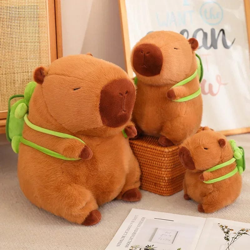 Planet Gates 45cm Fully Filled Capybara Plush Animal With Turtle Tortoise Backpack Toys For Baby Appease Sleeping Pillow Christmas Nice Gift