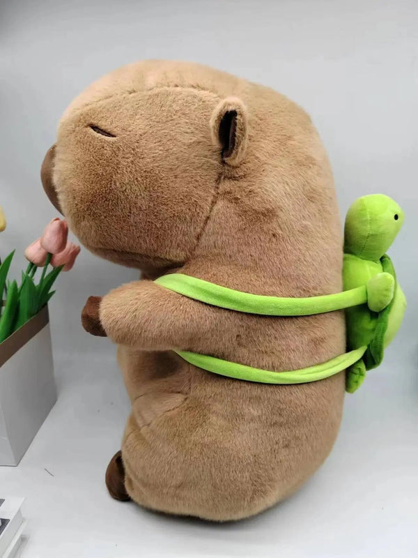 Planet Gates 45cm Fully Filled Capybara Plush Animal With Turtle Tortoise Backpack Toys For Baby Appease Sleeping Pillow Christmas Nice Gift