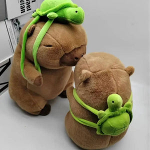 Planet Gates 45cm Fully Filled Capybara Plush Animal With Turtle Tortoise Backpack Toys For Baby Appease Sleeping Pillow Christmas Nice Gift