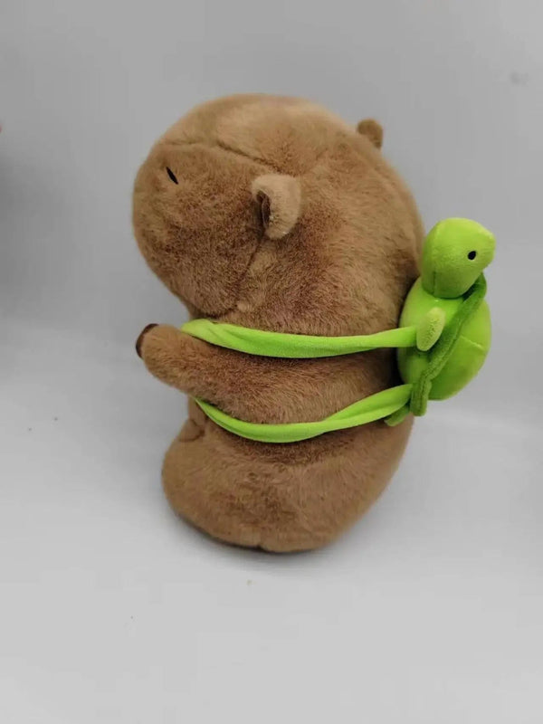 Planet Gates 45cm Fully Filled Capybara Plush Animal With Turtle Tortoise Backpack Toys For Baby Appease Sleeping Pillow Christmas Nice Gift