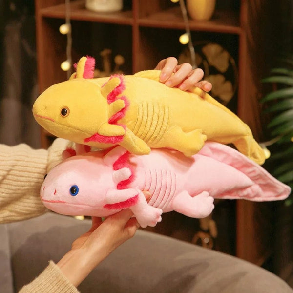 Planet Gates 45cm Kawaii Colorful Newt Plush Toy Stuffed Cute Axolotl Salamander Fuzzy Plush Fish Appeasing Long Pillow Cushion Kids Gift