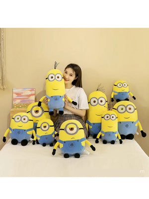 Planet Gates 45cm Minions Movie Periphery Yellow Plush Bob Plush Stuart Stuffed Toys In Jeans Soft Dolls Pillow Decoration Children Birthday Gift