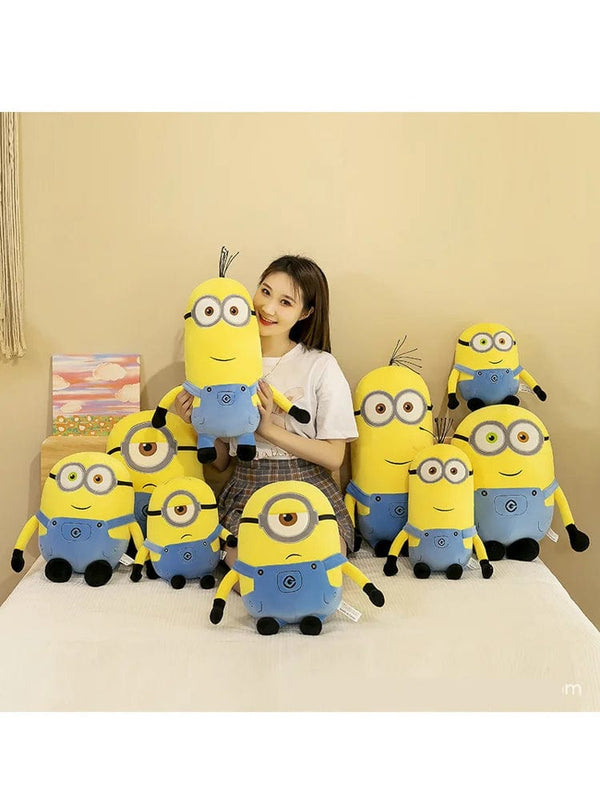 Planet Gates 45cm Minions Movie Periphery Yellow Plush Bob Plush Stuart Stuffed Toys In Jeans Soft Dolls Pillow Decoration Children Birthday Gift
