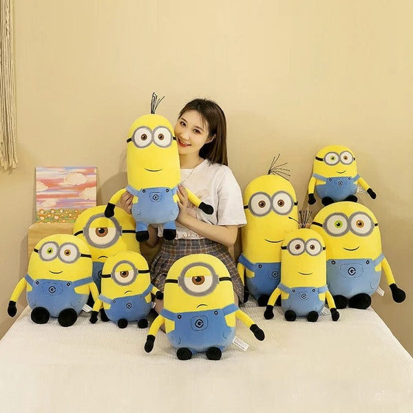 Planet Gates 45cm Minions Movie Periphery Yellow Plush Bob Plush Stuart Stuffed Toys In Jeans Soft Dolls Pillow Decoration Children Birthday Gift