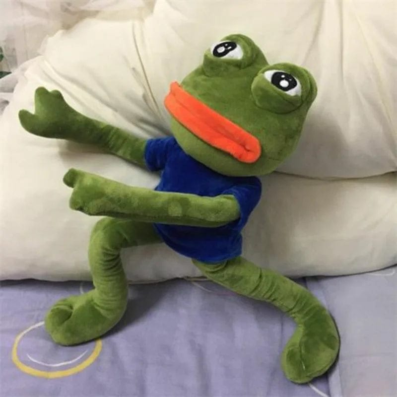 Planet Gates 45cm Sad Frog Plush Toy Soft Stuffed Pillow Magic Expression Pepe The Sad Frog Animal Plush Doll Birthday GIfts For Girls Boys