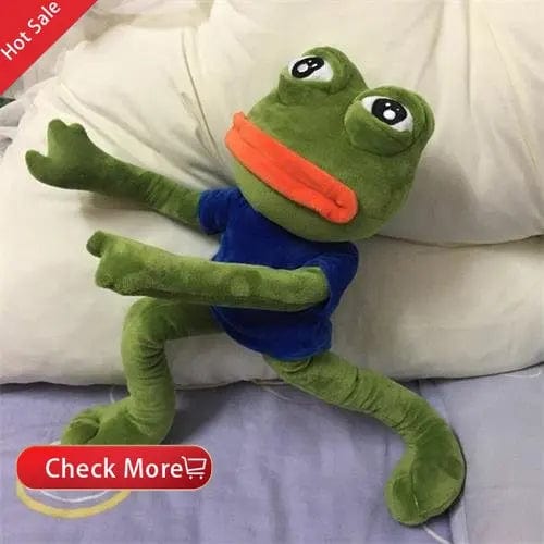 Planet Gates 45cm Sad Frog Plush Toy Soft Stuffed Pillow Magic Expression Pepe The Sad Frog Animal Plush Doll Birthday GIfts For Girls Boys