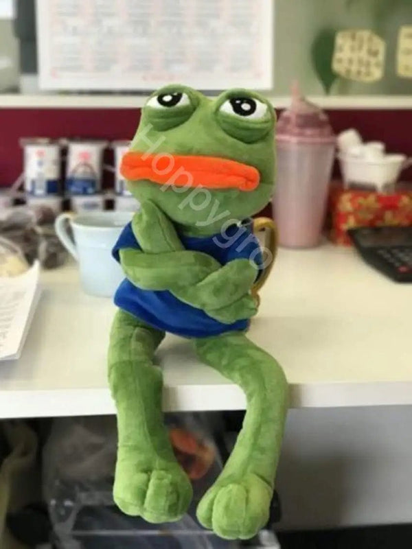 Planet Gates 45cm Sad Frog Plush Toy Soft Stuffed Pillow Magic Expression Pepe The Sad Frog Animal Plush Doll Birthday GIfts For Girls Boys