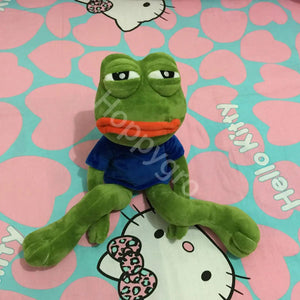 Planet Gates 45cm Sad Frog Plush Toy Soft Stuffed Pillow Magic Expression Pepe The Sad Frog Animal Plush Doll Birthday GIfts For Girls Boys