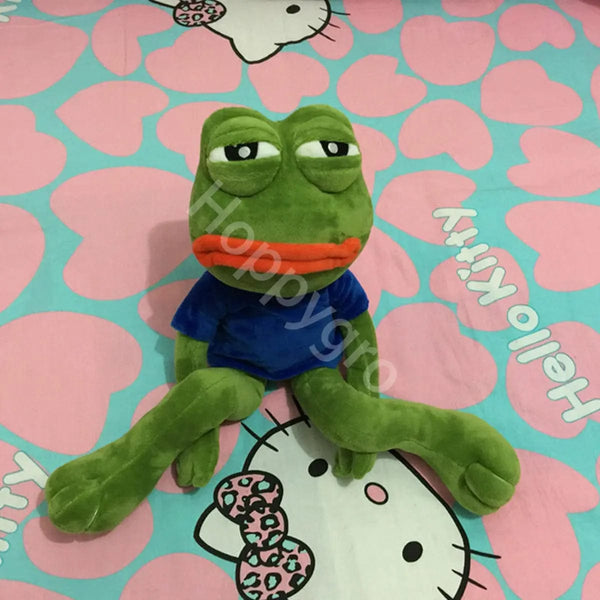 Planet Gates 45cm Sad Frog Plush Toy Soft Stuffed Pillow Magic Expression Pepe The Sad Frog Animal Plush Doll Birthday GIfts For Girls Boys