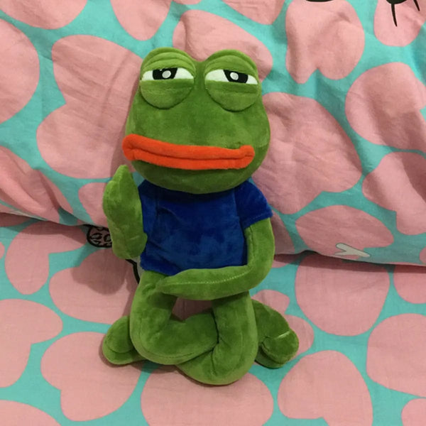 Planet Gates 45cm Sad Frog Plush Toy Soft Stuffed Pillow Magic Expression Pepe The Sad Frog Animal Plush Doll Birthday GIfts For Girls Boys