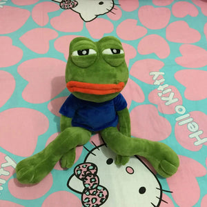 Planet Gates 45cm Sad Frog Plush Toy Soft Stuffed Pillow Magic Expression Pepe The Sad Frog Animal Plush Doll Birthday GIfts For Girls Boys