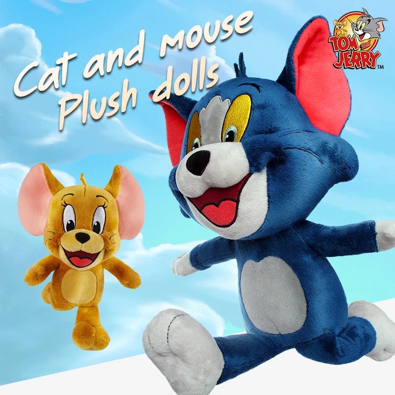 Planet Gates 45cm Tom Tom And Jerry Plush Toy Cartoon Movie Cat Tuffy Nibbles Mouse Plushies Stuffed Animals Soap Action Figure Studio Doll Toys