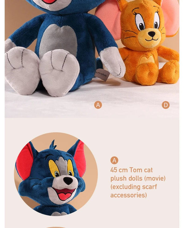 Planet Gates 45cm Tom Tom And Jerry Plush Toy Cartoon Movie Cat Tuffy Nibbles Mouse Plushies Stuffed Animals Soap Action Figure Studio Doll Toys