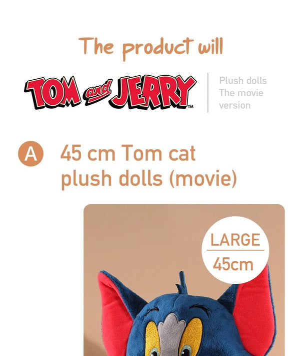 Planet Gates 45cm Tom Tom And Jerry Plush Toy Cartoon Movie Cat Tuffy Nibbles Mouse Plushies Stuffed Animals Soap Action Figure Studio Doll Toys