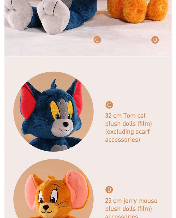 Planet Gates 45cm Tom Tom And Jerry Plush Toy Cartoon Movie Cat Tuffy Nibbles Mouse Plushies Stuffed Animals Soap Action Figure Studio Doll Toys