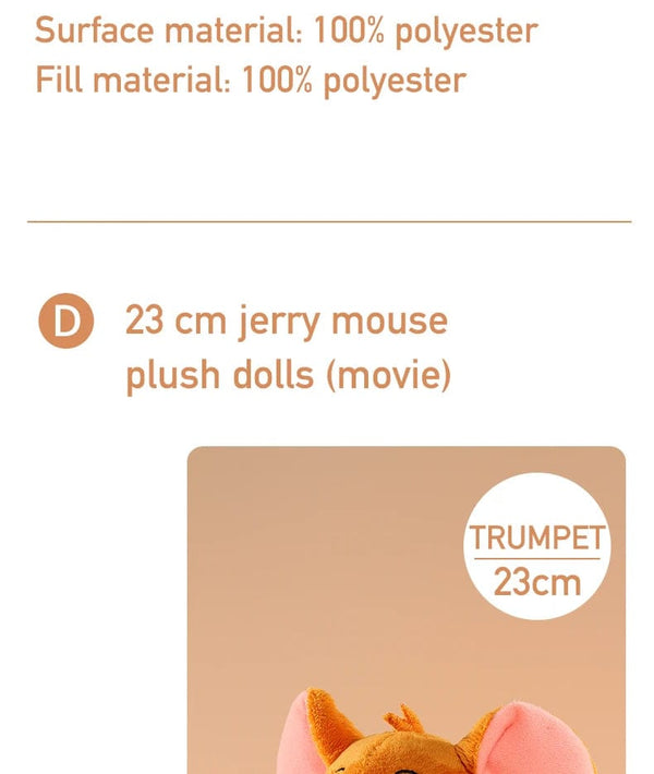 Planet Gates 45cm Tom Tom And Jerry Plush Toy Cartoon Movie Cat Tuffy Nibbles Mouse Plushies Stuffed Animals Soap Action Figure Studio Doll Toys