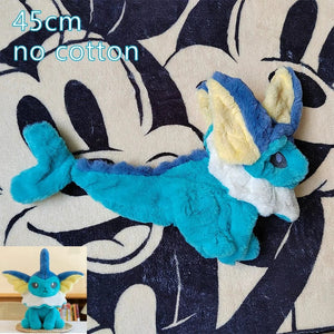 Planet Gates 45cm Vaporeon Huge Vaporeon Pokemon Jolteon Anime Plush Toys Big Pokémon Plushie Kawaii Semi-finished Leather Holster Pillow Gift for Children