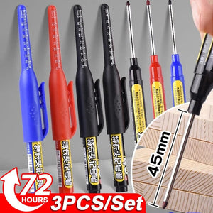 Planet Gates 45mm Deep Hole Long Nib Head Markers Deep Drill Hole Long Nib Scriber Multifunction Mechanical Carpentry Colorful Marker Pen