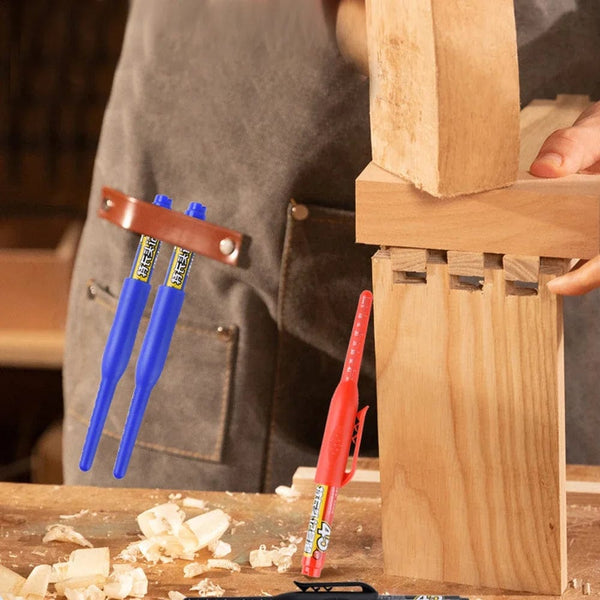 Planet Gates 45mm Deep Hole Long Nib Head Markers Deep Drill Hole Long Nib Scriber Multifunction Mechanical Carpentry Colorful Marker Pen