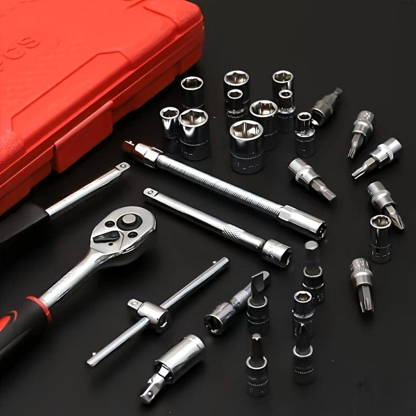 Planet Gates 46-piece Automotive Repair Tool Set Multifunctional Car Repair Tool Box Ratchet Wrench Sleeve Combination Set Pipe Tool