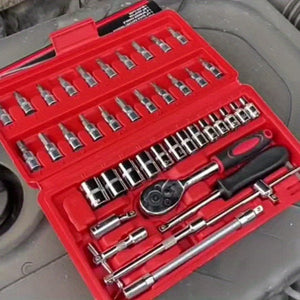 Planet Gates 46-piece Automotive Repair Tool Set Multifunctional Car Repair Tool Box Ratchet Wrench Sleeve Combination Set Pipe Tool