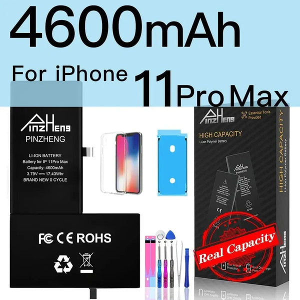 Planet Gates 4600mAh For 11ProMax PINZHENG Battery For iPhone X XR XS 11 12 13 Mini Max Pro Promax Real High Capacity Replacement Bateria Warranty One Year