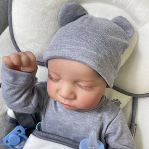 Planet Gates 46CM Reborn Baby Doll Levi Mixed Silicone Vinyl Or Cloth Doll Finished 3D Painted Skin Veins Art Collection Doll Gift For Girls