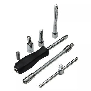 Planet Gates 46Pcs 1/4" Drive Metric Flexible Head Ratcheting Wrench Combination Spanner Mechanic Tool Set Car Repair Tool Kit w/Black Case