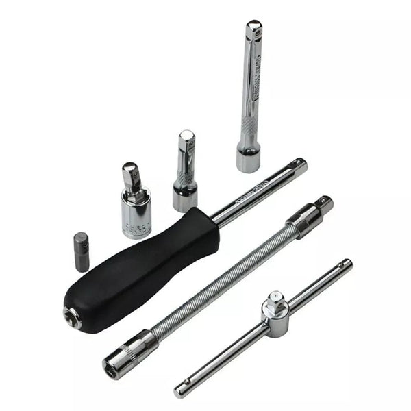 Planet Gates 46Pcs 1/4" Drive Metric Flexible Head Ratcheting Wrench Combination Spanner Mechanic Tool Set Car Repair Tool Kit w/Black Case