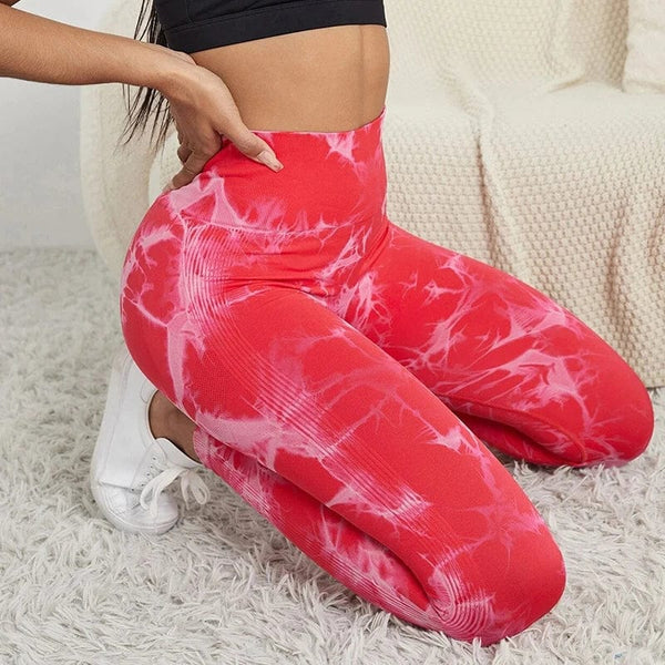 Planet Gates 47 Color Marbling Tie-Dye Yoga Pants Sports Leggings Women Running Fitness High Waist Seamless Gym Leggings Women Workout Tights