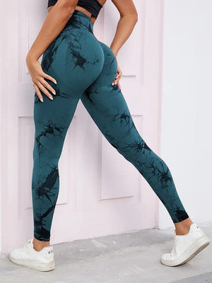 Planet Gates 47 Color Marbling Tie-Dye Yoga Pants Sports Leggings Women Running Fitness High Waist Seamless Gym Leggings Women Workout Tights