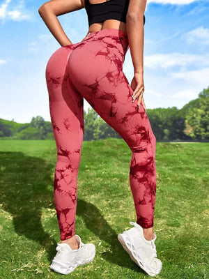 Planet Gates 47 Color Marbling Tie-Dye Yoga Pants Sports Leggings Women Running Fitness High Waist Seamless Gym Leggings Women Workout Tights