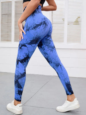 Planet Gates 47 Color Marbling Tie-Dye Yoga Pants Sports Leggings Women Running Fitness High Waist Seamless Gym Leggings Women Workout Tights